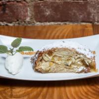 Apple Strudel with Whipped Cream · 