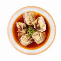 Shrimp and Pork Wonton Chili Sauce or Clear broth * · Tender pork filling and shrimp wrapped in a slick noodle, these Spicy Wontons get tossed in ...