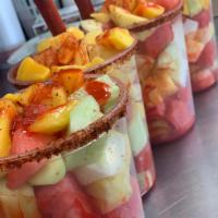 Tornado · 32 Oz Cup filled with freshly cut fruit (cucumber,watermelon, pineapple, jicama and mango) d...
