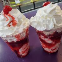 Sundae · 2 scoop of ice creams of (your choice) served with slices strawberries or hot fudge, with wh...