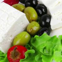 Feta Cheese and Mixed Pickles · French feta with mixed pickles.