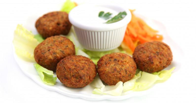 Falafel · Chickpeas, onion and celery seasoned with garlic, parsley and herbs. Served with tahini sauce