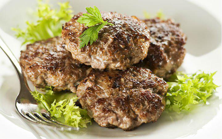 Grilled Meatballs · Char-grilled ground lamb seasoned with Turkish spices. Served with rice and vegetables.