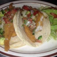 87. Fried Fish Tacos · 3 pieces.