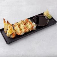22. Sexy Susan Roll · Shrimp tempura and avocado inside and spicy crunchy tuna on top.