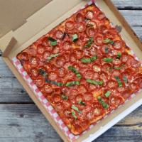 Whole Pepperoni Pizza · Pepperoni, whole milk aged mozzarella, red sauce, pecorino Romano, and basil. Comes with two...