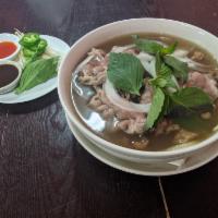 Pho  · Traditional Vietnamese noodle soup. Slow cooked bone broth with rice noodles, sliced beef, b...