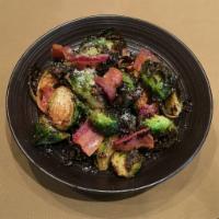 Brussel Sprouts & Bacon · Crispy brussel sprouts with bacon and parmesan cheese.