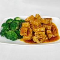General Gau's Tofu · Spicy. Vegetarian.