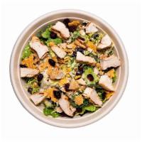 Chicken Caesar Salad · grilled chicken, romaine, kale, sprouts, dried cranberries, toasted almonds, parmesan cheese...