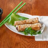 1. Egg Rolls · 2 rolls per order. Deep-fried sheet of dough filled with seasoning ground pork and vegetable...
