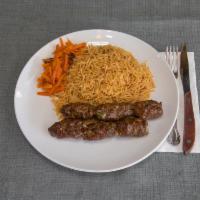 Beef Kofta Kabab · Seasoned ground beef and lamb mixed with fresh herbs and onions.