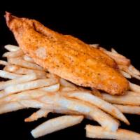 Fish & Fries · Fresh fried swai fish with a slice of lemon served over crispy french fries, topped with our...