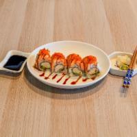 Baked Salmon · California roll topped with salmon and baked with mayo served with egg and sweet eel sauce.