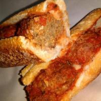 Home-Made Meatball Sandwich · all beef- hand rolled daily-simmered in authentic tomato sauce.