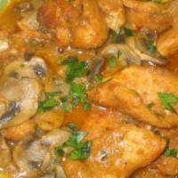 Chicken Marsala  · tender strips of chicken sauteed w, mushrooms and quality Marsala wine
