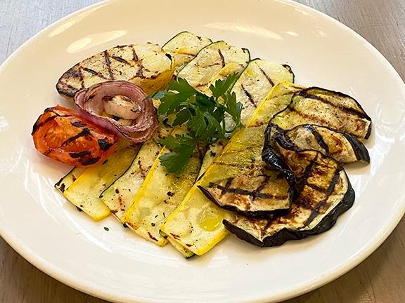 Grilled Vegetable Plate · Fresh Mixed Grilled Vegetable Plate (Zucchini, Yellow Squash, Eggplant, Tomato, Potato)