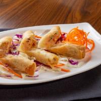 Seafood Spring Roll (6 pieces) · Homemade deep fried crispy seafood roll
