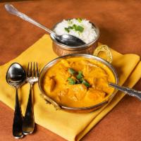 Chicken Tika Masala · Tender pieces of chicken sliced and cooked in a creamy tomato sauce. Gluten free and nut free.