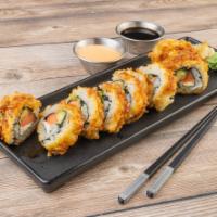 1. Crispy Crunch Roll · Salmon, avocado and cream cheese with rice cracker tempura.