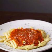 Mostaccioli · With marinara or meat sauce. Served with marinara or meat sauce, breadsticks and grated chee...