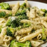 Penne Broccoli · Pasta with olive oil, lots of garlic and broccoli. A generous portion of pasta, prepared in ...