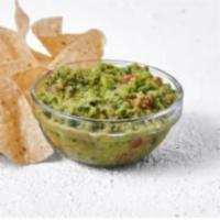 Guacamole · Made from scratch on the daily with Hass avocados, diced tomatoes, chopped onions, fresh cil...
