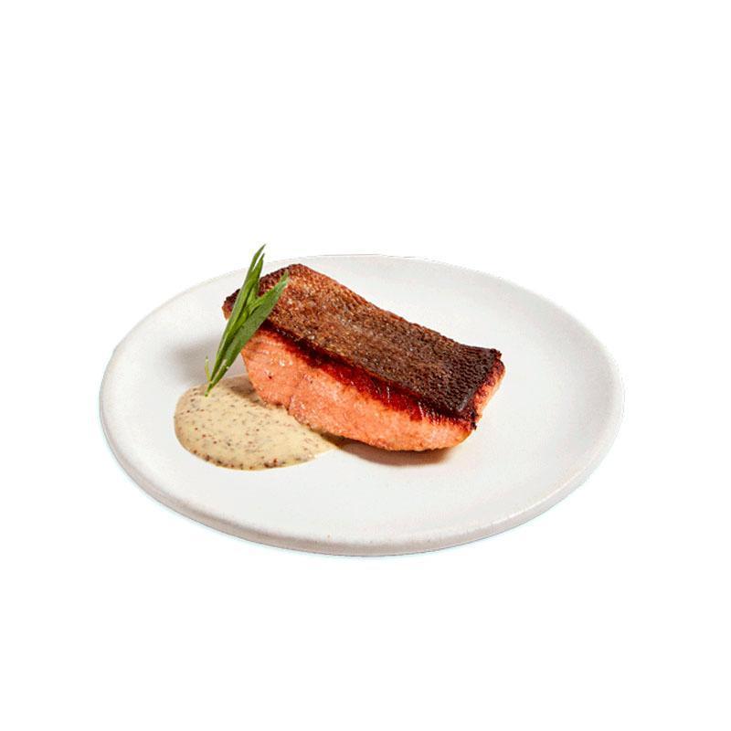 Wild Alaskan Salmon with Lemon - Side · Grilled salmon (served medium), lime leaf, lemongrass, ginger. with a lemon wedge on the side.  Contains fish.