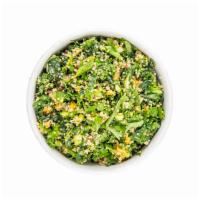 Kale & Quinoa with Preserved Orange - Side · Kale and quinoa, dressed in rosemary vinaigrette and lemon, with preserved orange, grilled o...