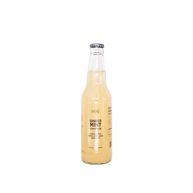 Ginger Mint Lemonade · Fresh-squeezed lemon juice, mint leaves, fresh-squeezed ginger, agave nectar and filtered water.