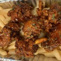 5 Piece Honey Garlic Wings And Fries  · 