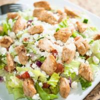 PieZoni's Salad · Marinated, fresh grilled chicken served on a Greek salad.