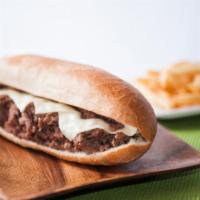 Sirloin Steak and Cheese Sub · Shaved top grade sirloin topped with American cheese.