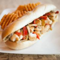 Grilled Chicken Supreme Sub · Marinated fresh chicken, peppers, mushrooms, onions and American cheese.