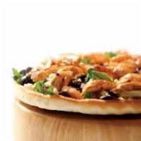 Mixed Greens Pizza · Marinated, fresh grilled chicken, mixed greens lettuce, tomatoes, onions, olives, feta chees...