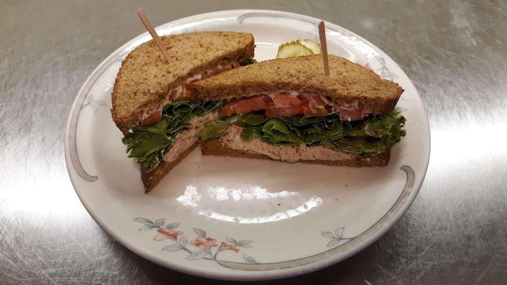 Deli Sandwich · Includes choice of meatloaf, turkey, roast beef ham, egg salad or tuna fish. We make our meatloaf n house and hand carve our turkey for a true deli experience. Our ham is made exclusively for us in Holland, MI and our tuna salad and egg salad  is our recipe. We have wheat, white, rye or sourdough bread