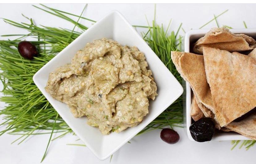 Baba Ghanoush Dip · Marinated eggplant blended with tahini, lemon and spices.
