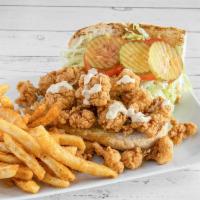 Gator Po Boy · Toasted Gambino Bread with Lettuce, Tomato, Pickles, & Remoulade - Comes with Catch Fries & ...