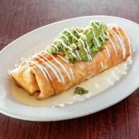 Chimi-Rrito · A big fried chimi-burrito filled with beans, rice with your choice of chicken or ground beef...