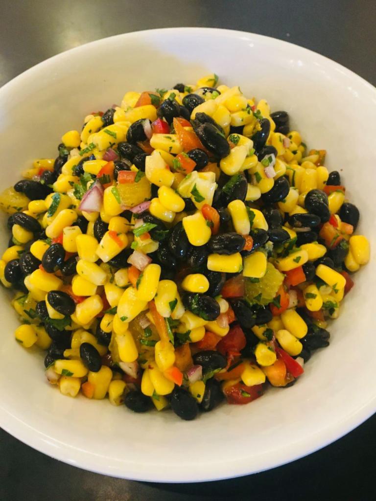 Corn and Black Bean Salad · A vegetable and legume based salad.