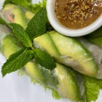 SUMMER ROLLS · 2 pieces. Fresh lettuce, cucumbers, carrots, bean sprouts, mint, and vermicelli noodles, wra...