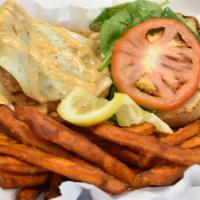 Grilled or Deep Fried Salmon Sandwich · We take a Salmon Filet and give you a choice, grilled seasoned perfection or deep fried flak...