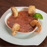 Gazpacho · 36 onz . ( tomato soup , onions, tomate and jalapeno  with a touch of valentina sauce ) 