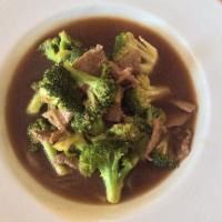 Broccoli Stir-fried · Broccoli, sauteed in oyster sauce. Served with jasmine rice.