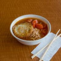 Tomato Pan-Fried Egg Noodle · With egg.
