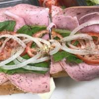 Manayunker Hoagie · Imported ham, cooked salami, bologna and American cheese. Dressed with lettuce, tomatoes, on...