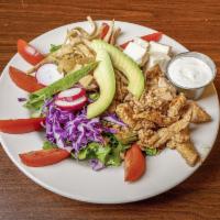 Maria's Salad · Your meat choice grilled to perfection and served on a bed of romaine lettuce, red cabbage w...