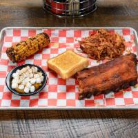Big Baller Combo  · 1/2 rack of our tender fall of the bone ribs with dinner portion choice of chicken, pork or ...