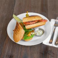 California Panini Sandwich · Grilled chicken, avocado, lettuce, tomato, Swiss, and chipotle ranch.