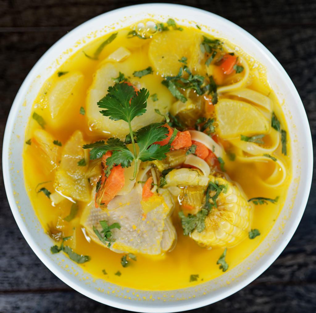Chicken Soup · Chicken broth with noodles & Veggies